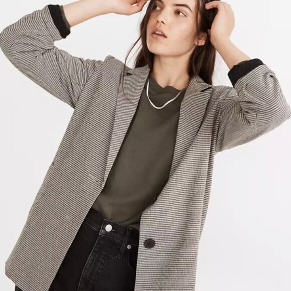 Madewell Dorset Blazer in Houndstooth – Size M – Classic Tailored Workwear - Picture 1 of 9